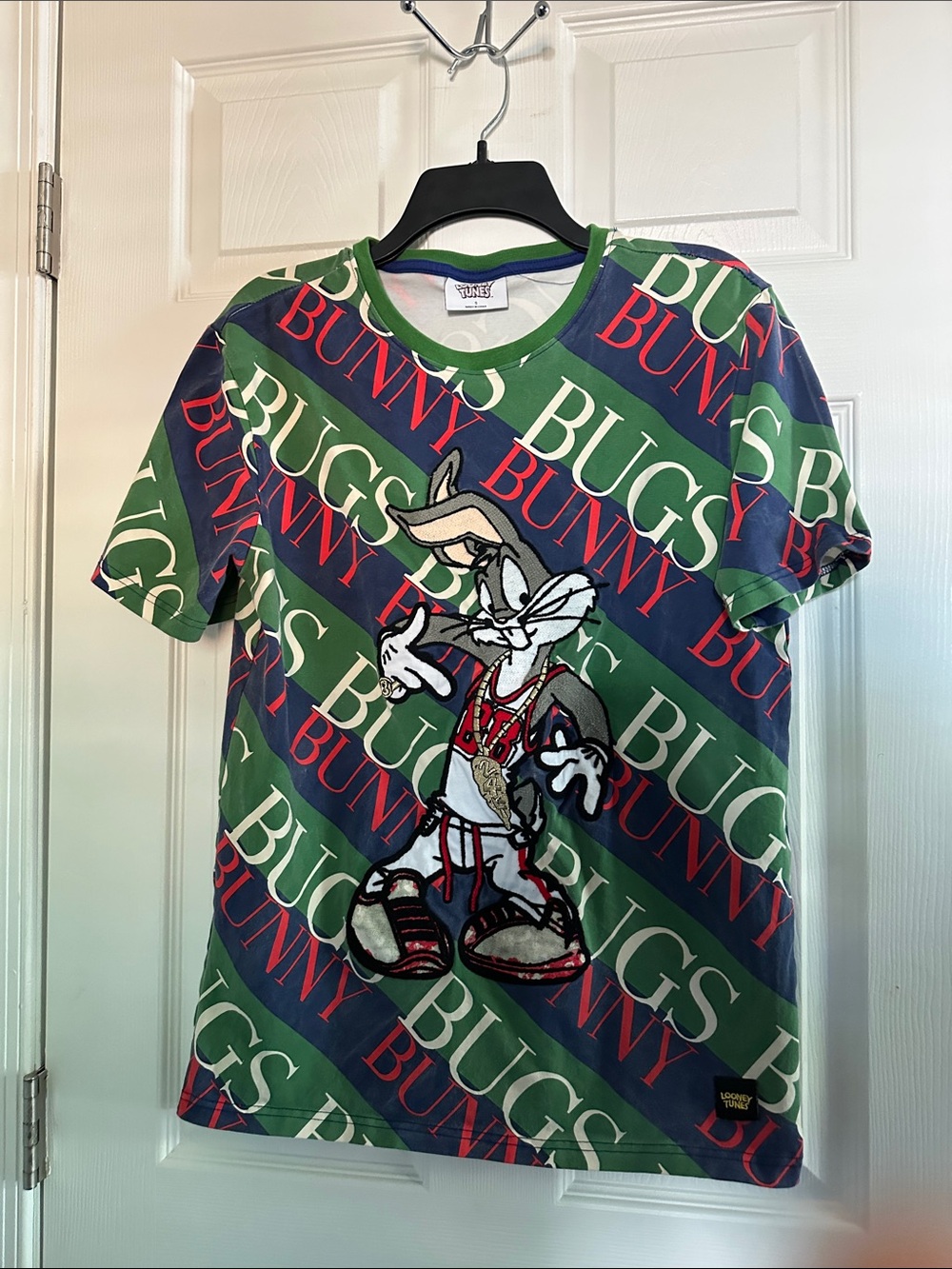 Warner Bros. Bugs Bunny Tee - Green Navy Red Print